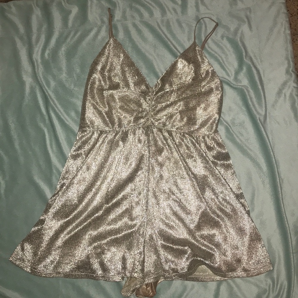 Urban outfitters metallic romper